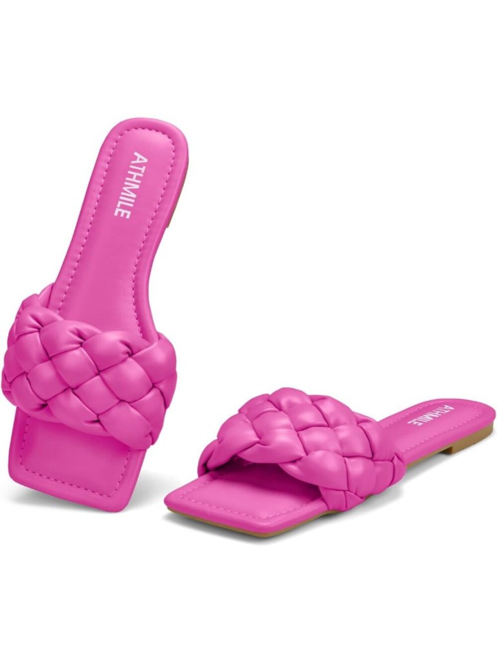 Stylish Braided Women's Slide Sandals, Square Open Toe, Trendy Summer Footwear
